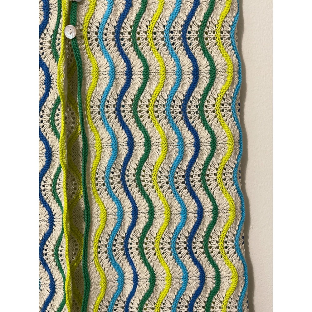 Capittana Crochet Maxi Skirt M/L Multi Color Wave Knit Boho Festival Beach - Picture 2 of 5